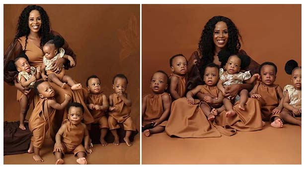 A Beautiful Nigerian Mum Celebrates Her Sєxtuplets As They Turn One