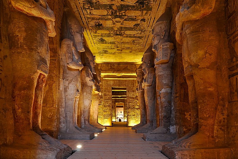  Inside the great temple of Ramses II at Abu Simbel.