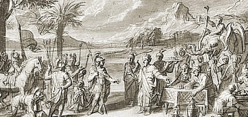 Taxiles offering presents to Alexander