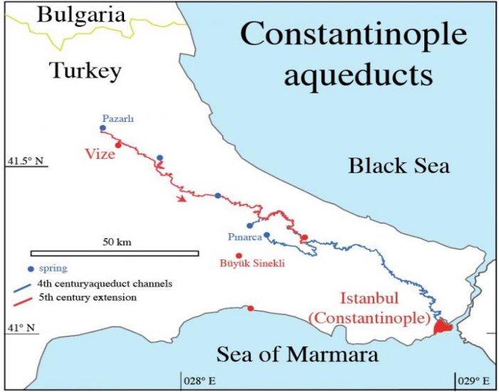 The 426-kilometer-long aqueduct system of Constantinople CREDIT ill./©: Cees Pᴀsschier