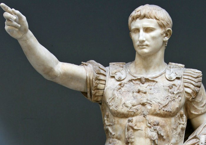  Augustus in victory pose. Possibly on the occasion of the Battle of Actium.