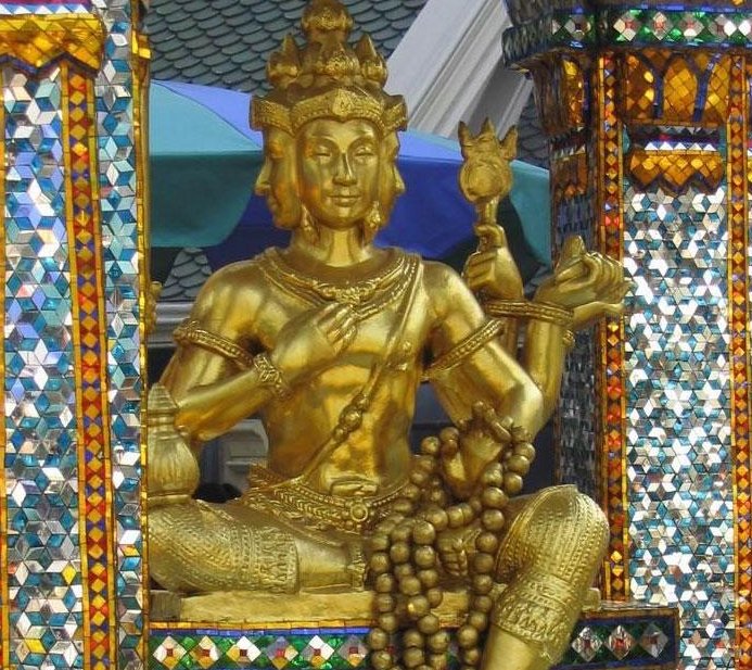 Statue of Brahma in Bangkok, Thailand.