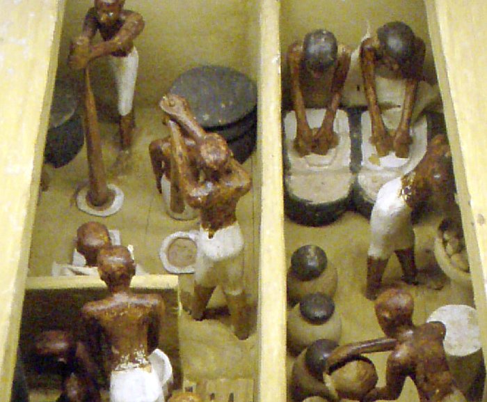  A funerary model of a bakery and brewery, dating the 11th dynasty, circa 2009-1998 B.C. Painted and gessoed wood, originally from Thebes. 