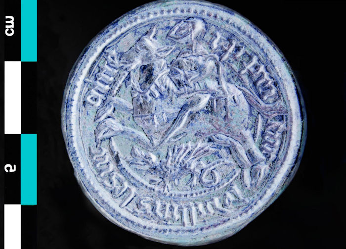 Rare Bronze Seal Matrix Of Saint George Slaying The Dragon Discovered In French Castle