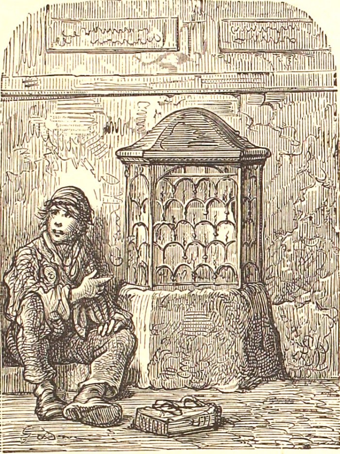 The Stone behind its 1869 grille: an engraving by Gustave Doré, 1872