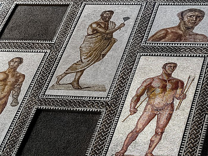 Athletes mosaics from the Baths of Caracalla.