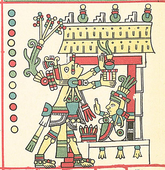 Cinteotl, god of corn (Fejérváry-Mayer Codex). Image credit: Unknown author - Public Domain