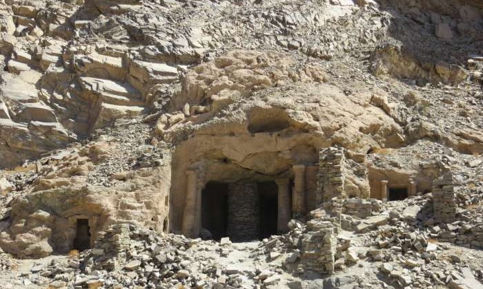 The Large Temple of Sikait seen from the wadi floor. Credit: