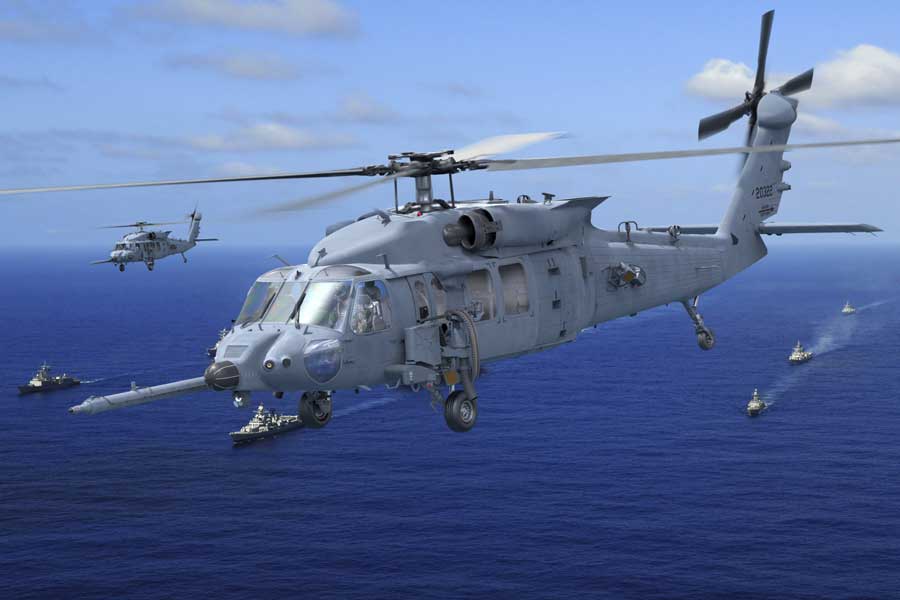 HH-60W Jolly Green II Combat Rescue Helicopter with FN EMGS (External Mount Gun System).