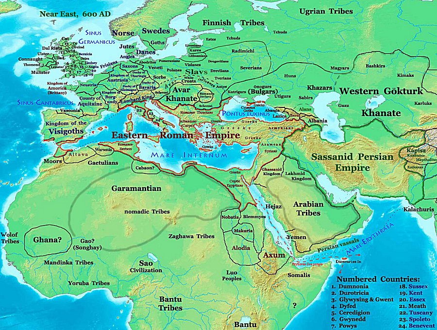 Location of the Garamantes in the Fezzan c. 600 AD, before the Islamic conquest. Image credit: Talessman - CC BY-SA 3.0