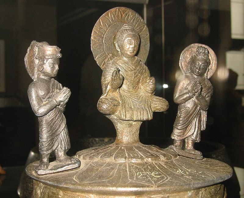 Kanishka Casket Detail of the Indra, Buddha, Brahman trilogy.