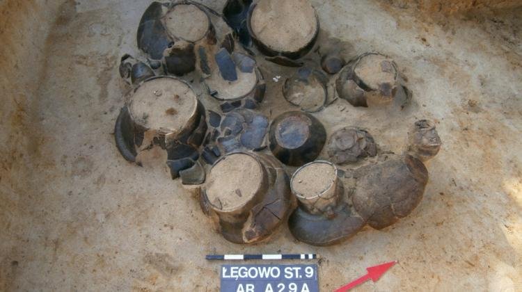 The Lusatian cemetery of the Lusatian culture community from the end of the Bronze Age and the Early Iron Age. (Remains from over 2,500 years ago, unearthed during excavations in Legów near Wagrowiec (Greater Poland Voivodeship). 