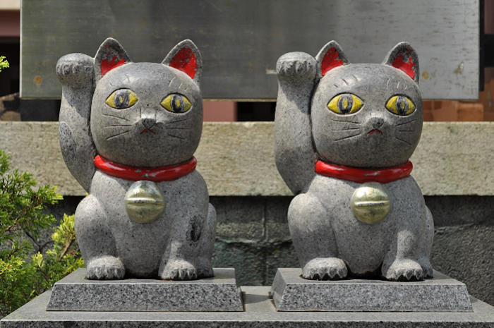 Beautiful Legend Of Maneki-neko - The Japanese Good Luck Charm Cat Raising A Paw