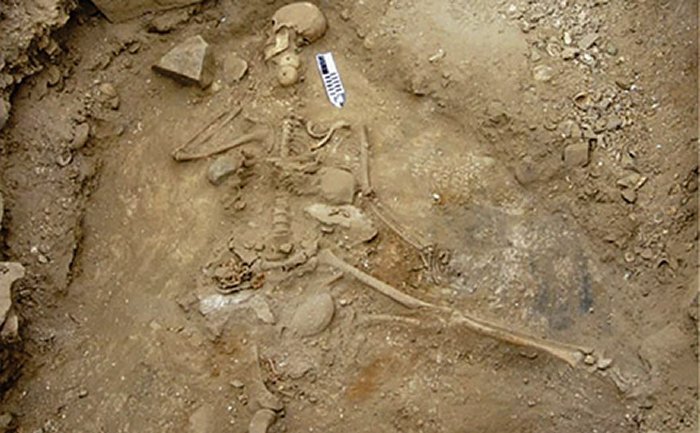 The Neolithic fisherman in burial site (Image: Pedro Andrade)