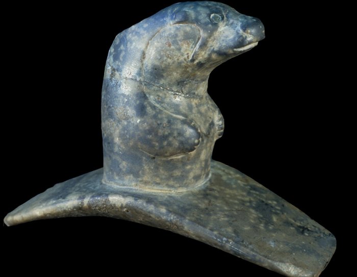 An otter effigy pipe from White County, Illinois. Credit: Kenneth Farnsworth