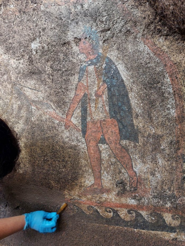 Extraordinary Painted Tomb Belonging To A Mercenary Warrior Found At Pontecagnano Necropolis