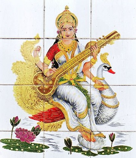 Saraswati - Hindu Goddess Of Knowledge, Learning And Vedic Symbol Of Speech, Vach