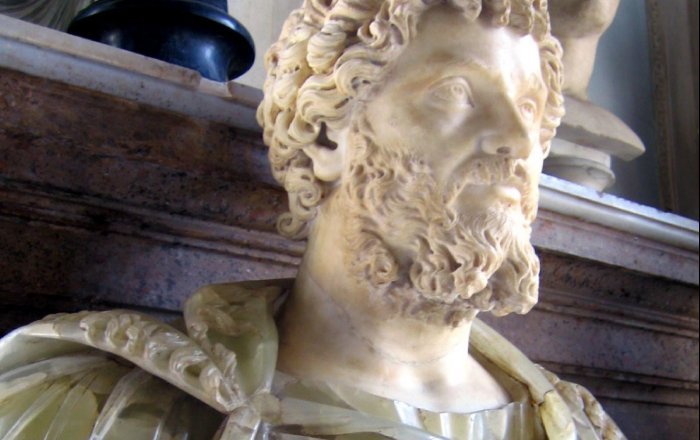 Roman alabaster and marble bust of Septimius Severus, Musei Capitolini, Rome