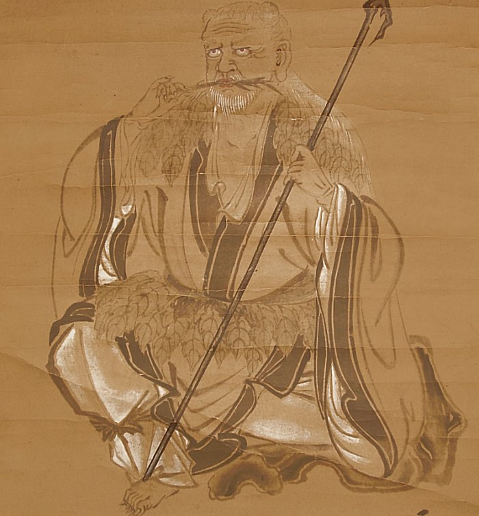 Shennong (Japanese Shinnnō) in a Japanese hanging scroll (19th century)