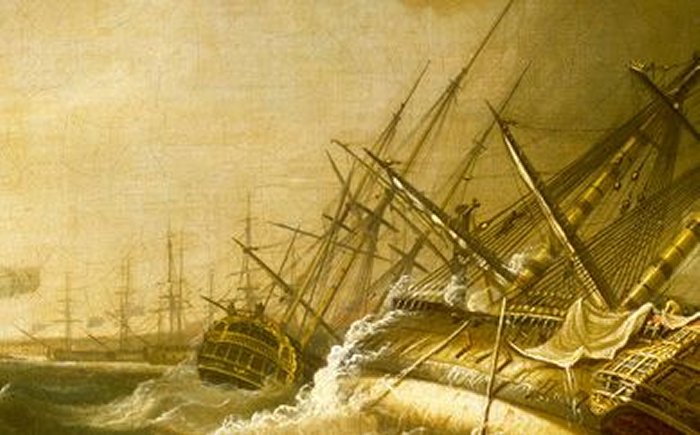 In November 1759, the EsSєx (centre) was wrecked at the Battle of Quiberon Bay, the most important naval encounter of the Seven Years' War.