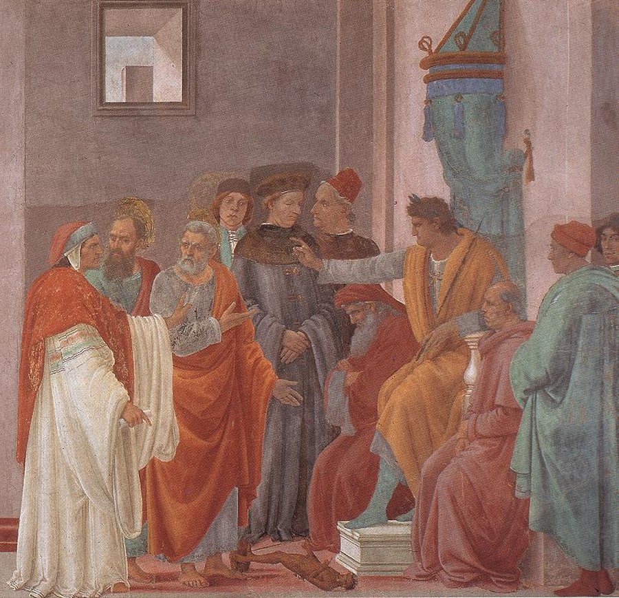 The Apostles Paul and Peter confront Simon Magus before Nero, as painted by Filippino Lippi - Public Domain