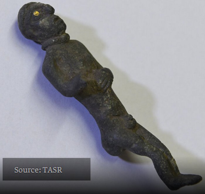 Bronze Celtic Figurine Of Man With Golden Eyes Found In Slovakia