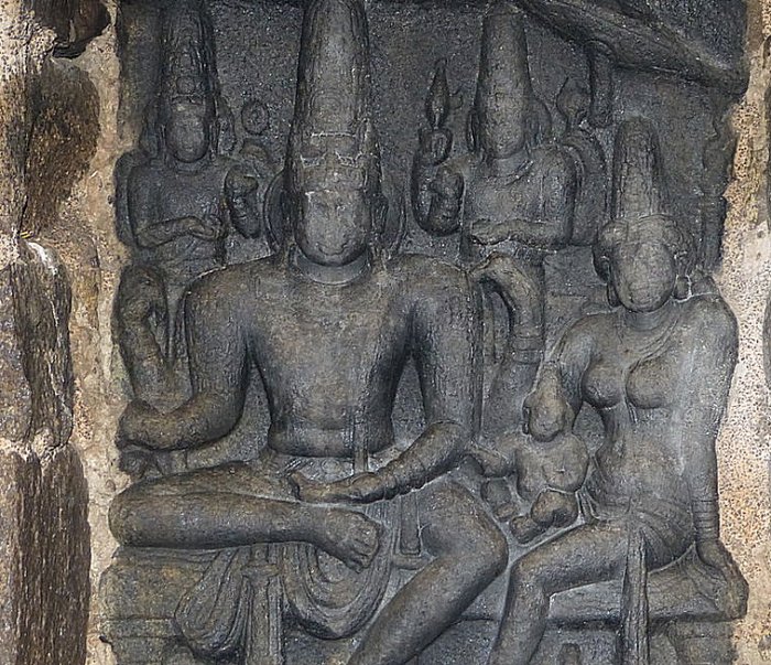 Somaskanda Panel with Shiva, Uma, and their son Skanda.