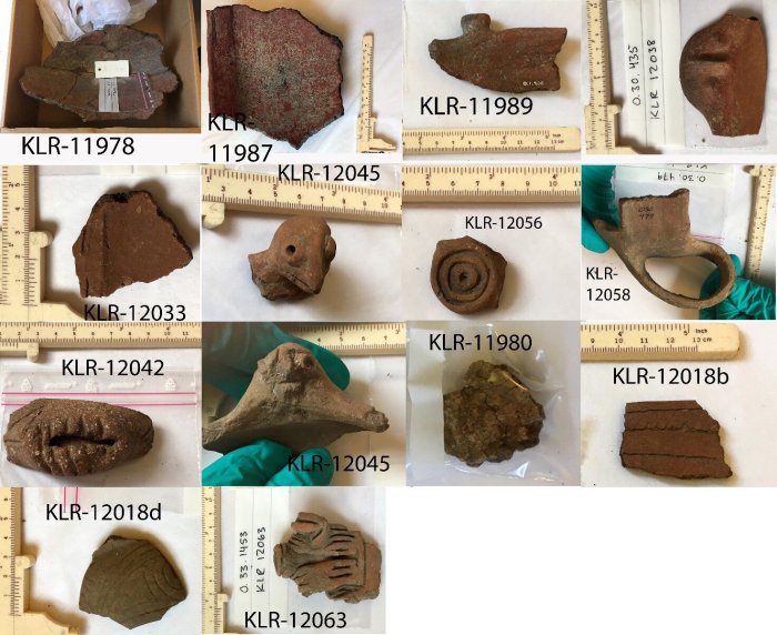 Selection of the 128 pottery shards, analyzed by Professor Kaare Lund Rasmussen, University of Southern Denmark. Credit: Kaare Lund Rasmussen/University of Southern Denmark