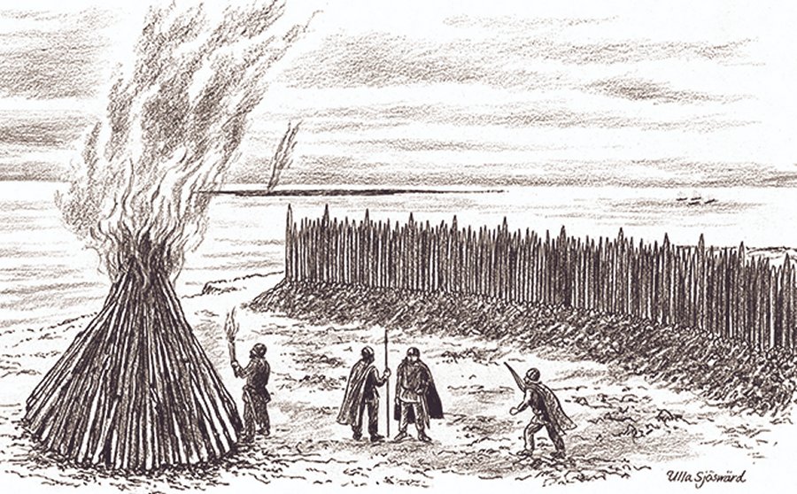 Illustration of hillfort. Image credit: Ulla Sjöswärd