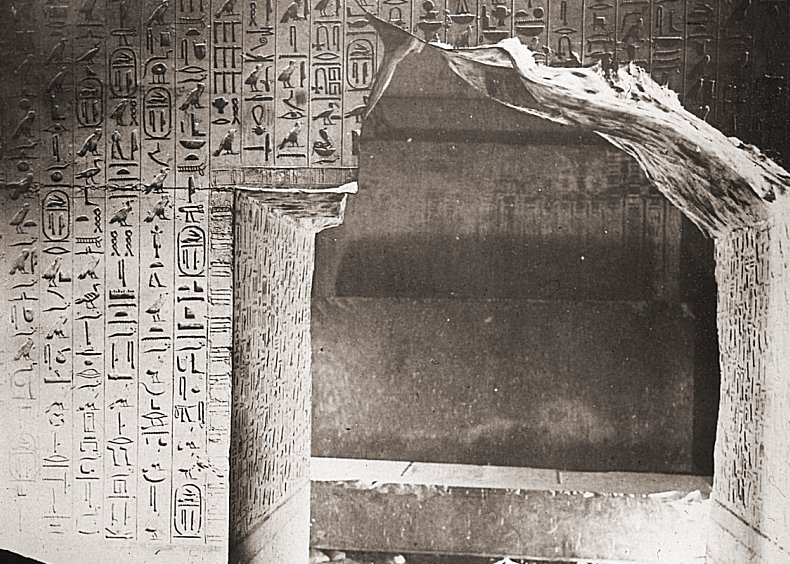 The Pyramid Texts inscribed on the walls of Unas' burial chamber.