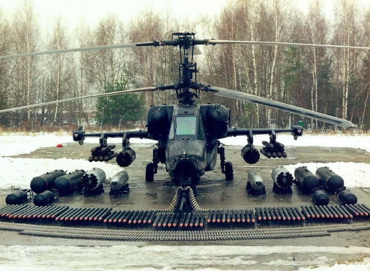 KA-50 Black Shark with its various weapons laid out in front of it [1249x916] : r/WarplanePorn