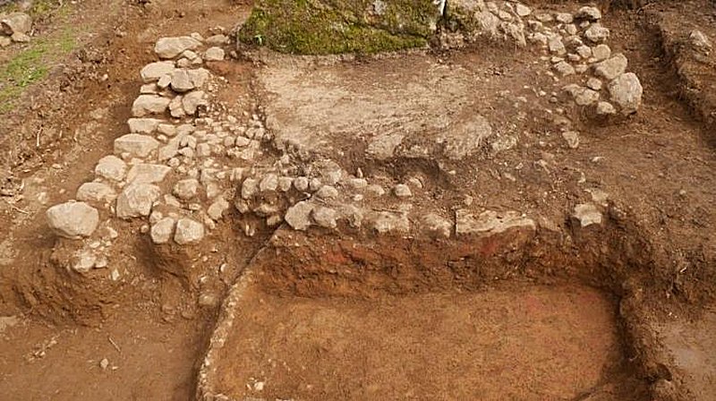 Remains of the wine press immediately after soil removal and cleaning. Credit: R. Karasiewicz-Szczypiorski