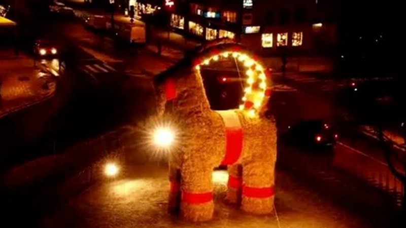 The Magnificent Yule Goat In Gävle, Sweden Has Finally Arrived