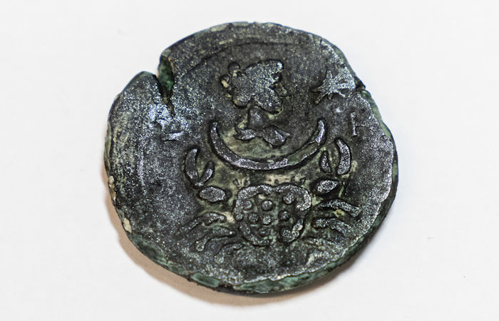 Rare 1,850-Year-Old Bronze Zodiac Coin Discovered During Underwater Survey Off Israel's Coast